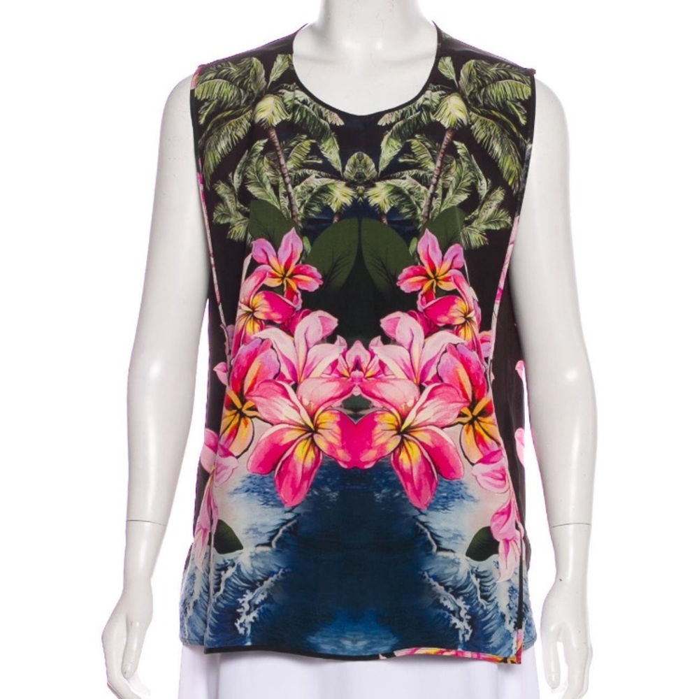 Stella McCartney Hawaiian silk sleeveless top